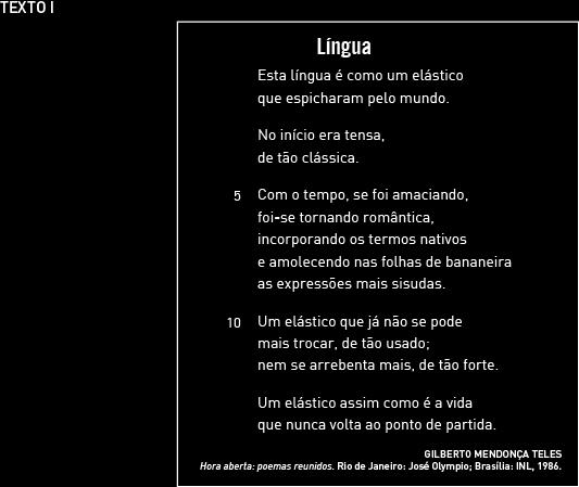 Considerando a terceira estrofe, apresente o recurso gramatical que o autor