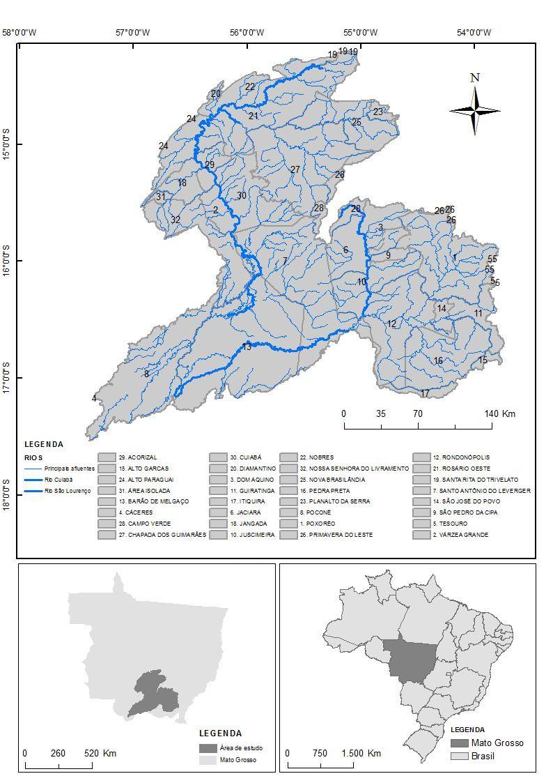 Figura 1: Mapa da área de estudo. Fontes IBGE e WWF.