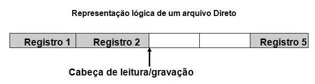 Relative ou Direto/Aleatório Organização de Arquivo Os registros nessa organização de arquivo são gravados e acessados No aleatoriamente programa, deve-se mediante estabelecer a sua relação posição