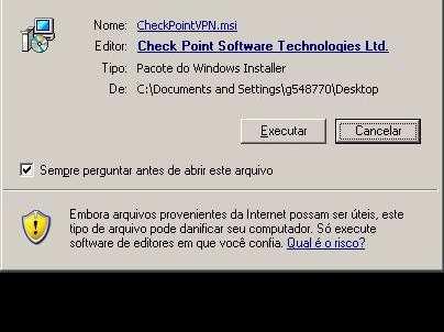 4. Instalação do cliente Check Point para Windows 7 64 bits Efetuar o download do software a partir do site: http://wwws.