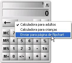 Introduza o cálculo como um objecto de texto na página actual do flipchart: Versão júnior, clique no botão Enviar para o documento.