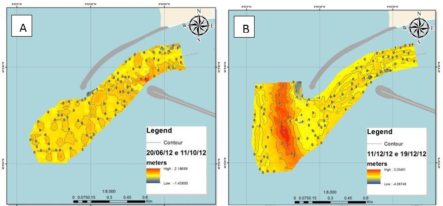 Figura 3 Mapas das diferenças nos levantamentos