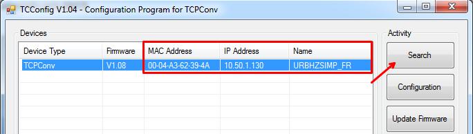 12 O dispositivo será reiniciado e as novas configurações aplicadas. Clique no botão Search para verificar o IP adquirido pelo DHCP. 6. Acionamento Suporte.