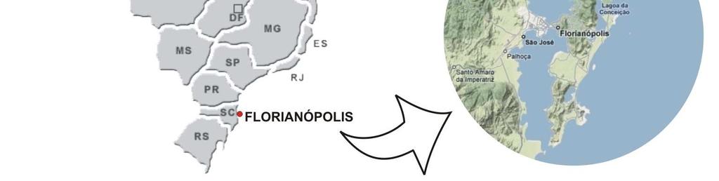 Florianópolis, capital de Santa Catarina, localiza-se na latitude 27,7 S, a uma altitude de 7m, ou seja, praticamente ao nível do mar (embora podendo chegar a altitudes de cerca de 500m nos picos de