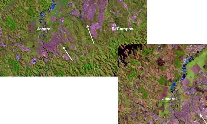 Figura 13 - Imagens Landsat5/TM das cidades de São José dos Campos e Jacareí.