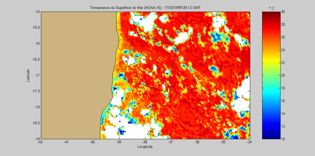 No dia 17 de Março de 1999, os dados de TTN e TSM possuem uma defasagem de sessenta e quatro minutos em relação a aquisição da imagem SAR.