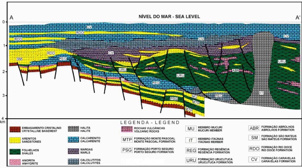 Figura 04 Seção geológica esquemática dip da Bacia
