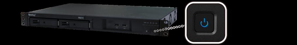 2 Use o cabo LAN para conectar o RackStation ao