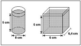 Sejam L o lado da base da forma quadrada, r o raio da base da forma redonda, A e A as áreas das bases das formas e, e V e V os seus volumes, respectivamente.