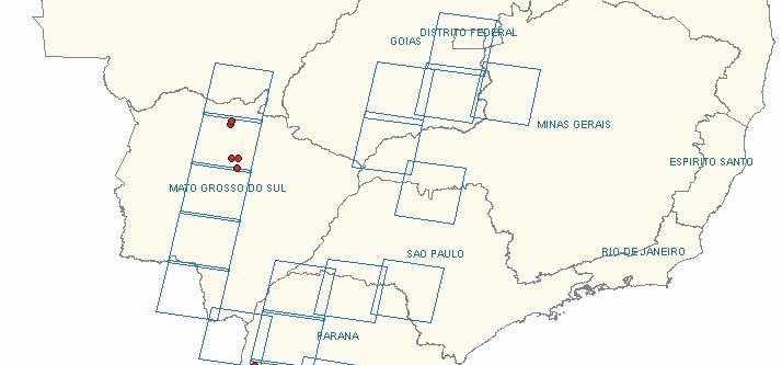 Legenda: Cenas LANDSAT 0 250 500 km Projeção Geográfica