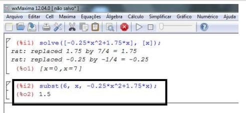 Figura 10 - Resposta do item b c)faça o gráfico de f(x) no software wxmaxima.