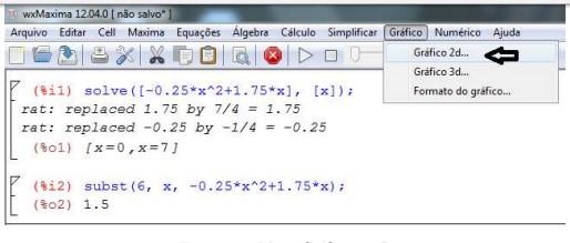 posteriormente digitar a equação restringindo o intervalo de variação de x.