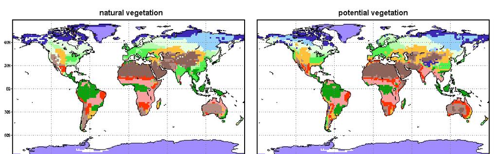Comparação Visual do CPTEC-PVM PVM versus Mapa de Biomas Naturais CPTEC-PVM Classificação de biomas do SSIB