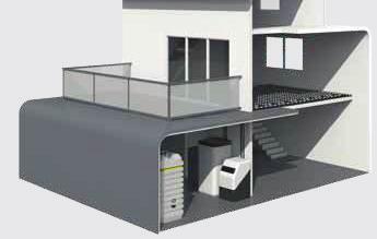 Para esta aplicação é possível ligar vários acumuladores térmicos em conjunto, de forma modular, para que seja possível uma distribuição de saída e para que sejam criadas capacidades de saída de