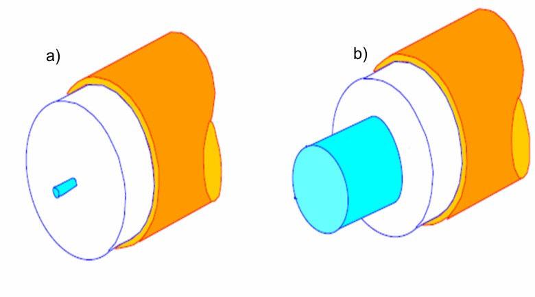tendem a ser monomodo [4]. A Figura ilustra a diferença entre os diâmetros do núcleo das fibras monomodo e multimodo. Figura - a) fibra óptica monomodo b) fibra óptica multimodo [3].