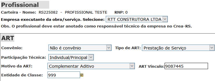 ARTs de aditivos contratuais Característica: é necessário registrar ART de termos