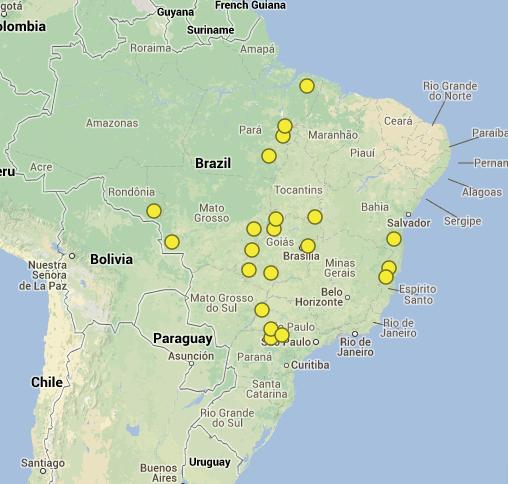 Conceito Fazendas TOP10% R$/ Brasil ha Fonte: Google Maps 20 fazendas Resultado acima R $289/ha Fazenda Los Angeles e San Francisco Santa Clara de Mirassol Nova Zelândia Cachoeira Lage Mandacaia do