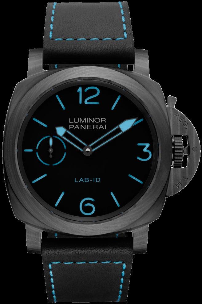 PANERAI LAB-ID TM LUMINOR 1950 CARBOTECH TM 3 DAYS 49mm PAM00700 MOVIMENTO mecânico de corda manual, calibre P.