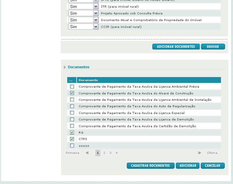 9 Caso precise cadastrar um novo documento. Cadastrar Documento informe os dados pedidos e clique em Gravar.