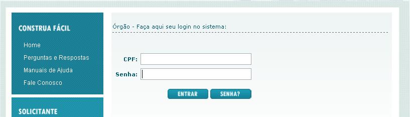 1.6 STRANS 1 1 Clique em Entrar no Sistema no menu Orgão.