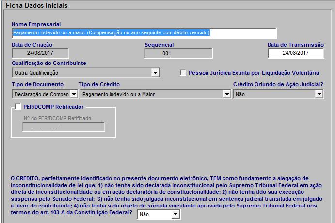 000,00 e utilizou para compensar com PIS/Pasep apurado em maio de 2017 no valor de R$ 500,00.