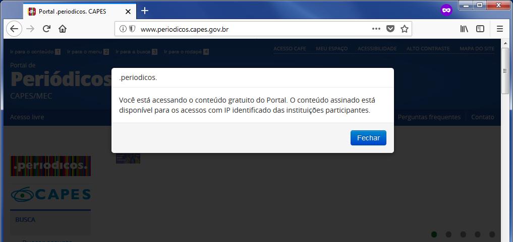 Acessando a rede CAFe Através da rede CAFe vários serviços que exigem identificação do usuário podem ser acessados com seus dados da rede institucional do IFPE.