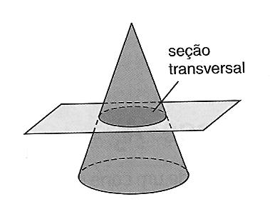 cone Secção transversal de um cone é qualquer interseção não com um plano paralelo à base (desde que este não passe trata-se de um círculo.