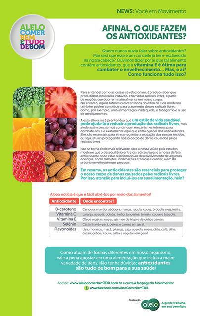 20 Na Newsletter desta semana esclarecemos as dúvidas sobre os antioxidantes e como eles são