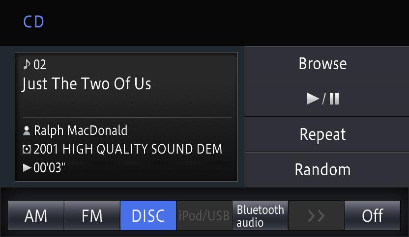 Operações básicas Modo FM 6 Toque o botão AUDIO. Muda para a tela da fonte AV mostrada acima quando a tela de navegação for exibida.