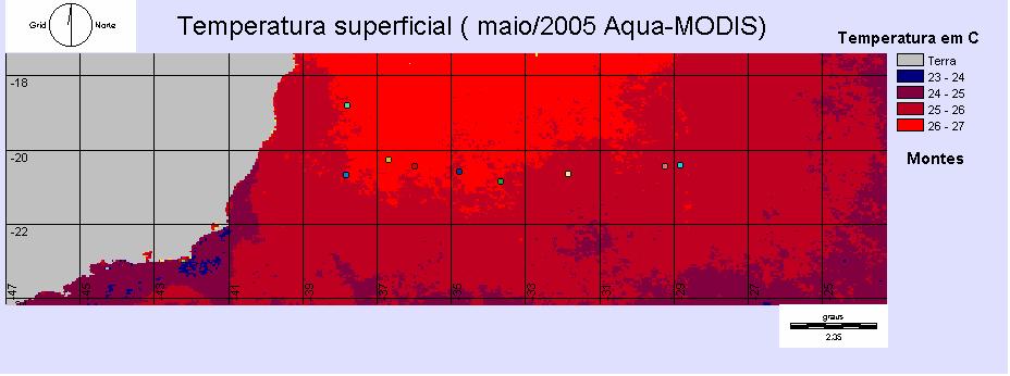 As estações com maiores índices de espécies observadas foram as mais próximas à costa do Estado do Rio de Janeiro, caracterizada por águas rasas.