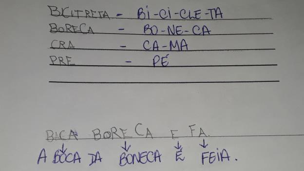 Júlia- 1º ANO/Idade= 6 Anos e 11 meses.