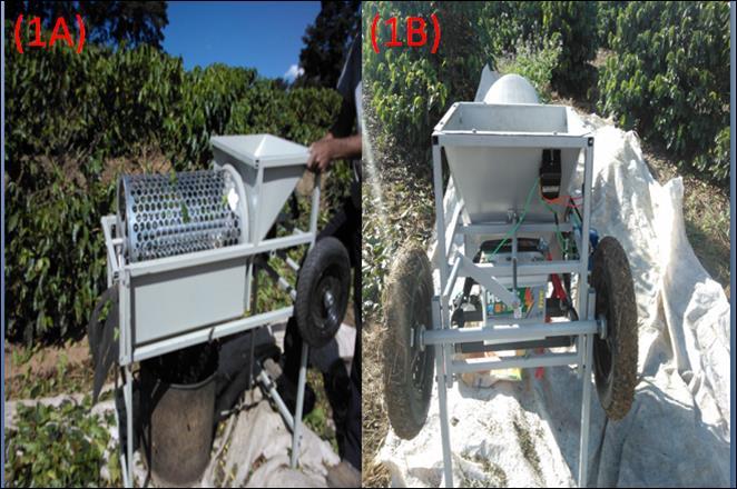 Figura 1. Protótipo de abanador; A: De acionamento manual; B: De acionamento elétrico.