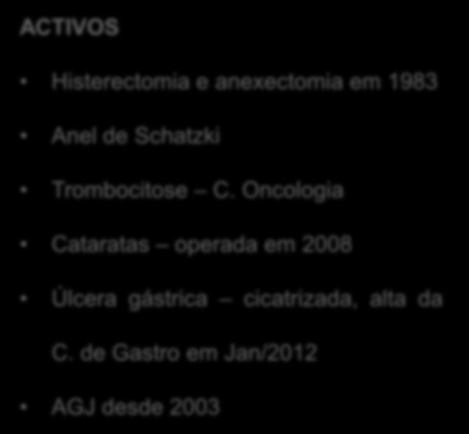 C. Oncologia PASSIVOS Hérnia umbilical operada em
