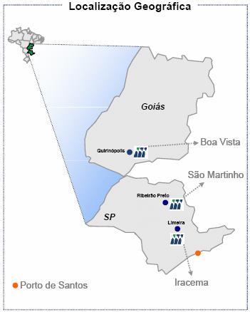 Próxima porto de Santos (235 km) e ao pólo petroquímico de Paulínia (70 km) Flexibilidade