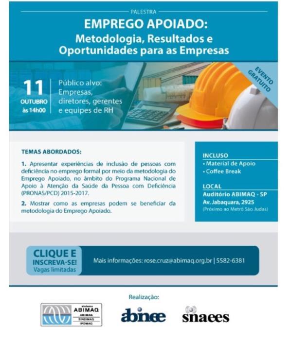 Ações em Conjunto PATRONAL & LABORAL 2% CUMPRIMENTO DE COTAS PELO SISTEMA DE EMPREGO APOIADO Com vistas a auxiliar no efetivo atendimento das determinações da Lei 8.