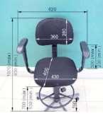 60030 Cadeira giratória com braço - Especificações técnicas: composição do acento e encosto: confeccionados em compensado multilaminado de espessura mínima de 1,5 cm, moldado anatomicamente, coberto