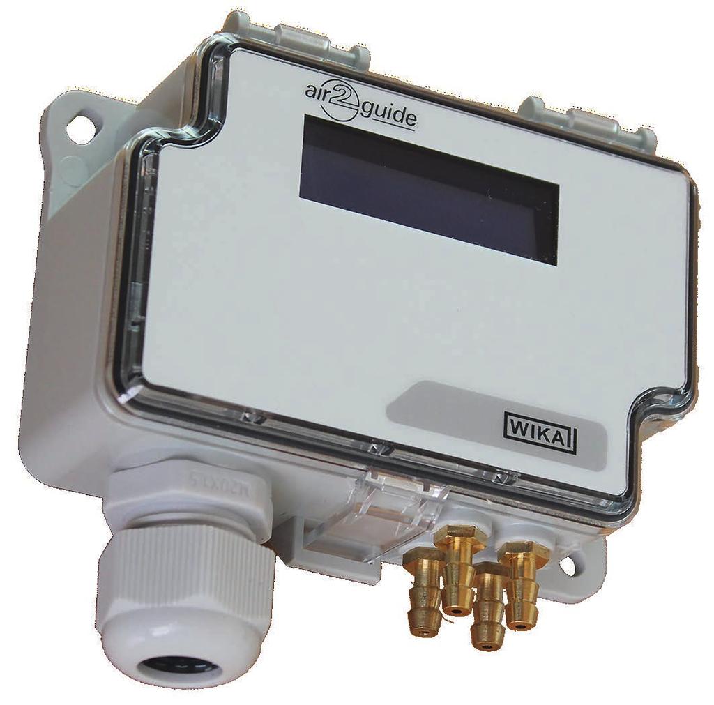 Medição eletrônica de pressão Transmissor duplo de pressão diferencial Para ventilação e ar-condicionado Modelo A2G-52 WIKA folha de dados PE 88.