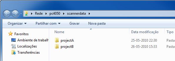 Uso Básico Verificar o [Caminho] Verifique o nome de partilha da pasta partilhada que será o destino para o documento. 1 Insira "\\pc4050" em "Pesquisar programas e ficheiros" no menu Iniciar.