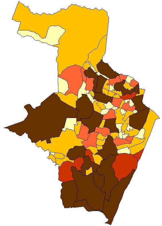 Figura 2 - Número de casos prováveis segundo bairro de