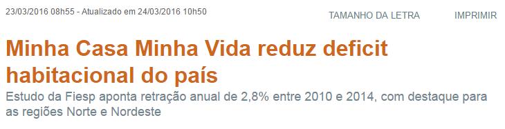 23 de março Portal da CAIXA publica estudo do Deconcic sobre deficit habitacional Levantamento do Departamento da Indústria da Construção Deconcic sobre o deficit habitacional brasileiro foi destaque