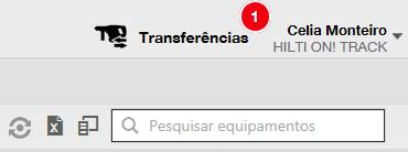 3. Clique no campo Pesquisar para procurar o equipamento transferido. 4.