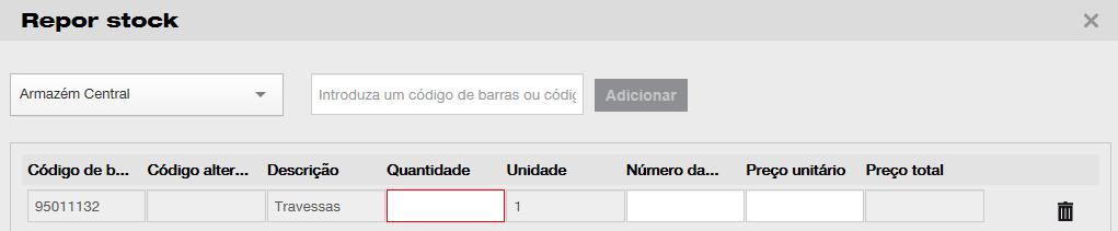 6. Clique em guardar ao fundo do ecrã de introdução de dados