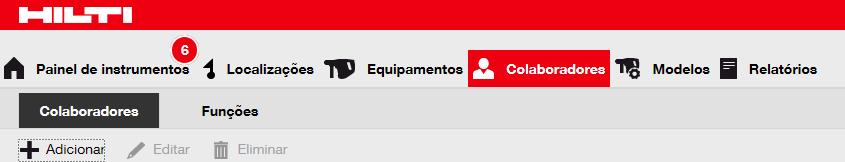 Como eliminar um novo colaborador? 1. Clique em colaboradores na barra de navegação principal. 2.