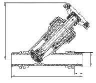 18 Registro e gaveta angular Rosca Macho FPM Válvula e asiento angular, (sello FPM) roscas macho 