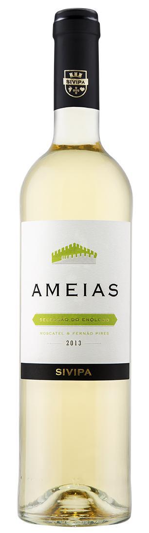 VARIETAL REGIONAL DOC PALMELA AMEIAS BRANCO 2015 Vinho branco Regional Península de Setúbal de cor citrina, com aroma intenso floral, a denotar a presença da casta Moscatel, fresco, moderno e jovem.