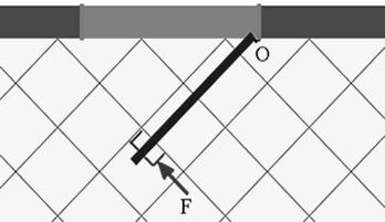 em N, de a) 14 b) 30 c) 32 d) 36 e) 44 08. Suponha que para fechar uma porta de 0,8 metros de largura, uma pessoa aplica perpendicularmente a ela uma força de 3 N, como mostra a figura abaixo.