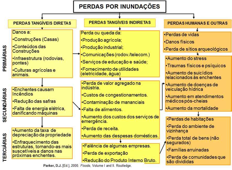 - Poluição Difusa: poluentes sem origem definida (metais pesados, óleos e pesticidas) são diluídos nos escoamentos até os cursos d água.