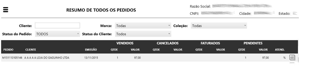 Aguardando Correção: pedido criado no modo off-line, não transmitido por validação de crítica da política comercial ou produtos esgotados.