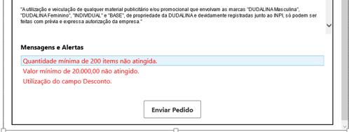 Todas as inconsistências de política comercial aparecerão neste item. Para corrigi-la basta clicar sobre cada uma delas. O sistema abrirá a tela de ajustes.