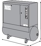 Especificações técnicas dos GX 2-3-4-5-7-11 Tipo de compressor Pressão de trabalho máx.